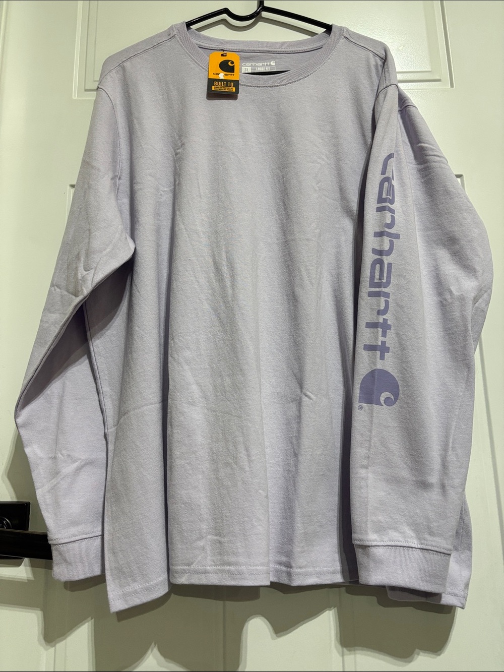 Carhartt Loose Fit Heavyweight,round neck,logo sleeve,knit cuff,warm,soft,violet